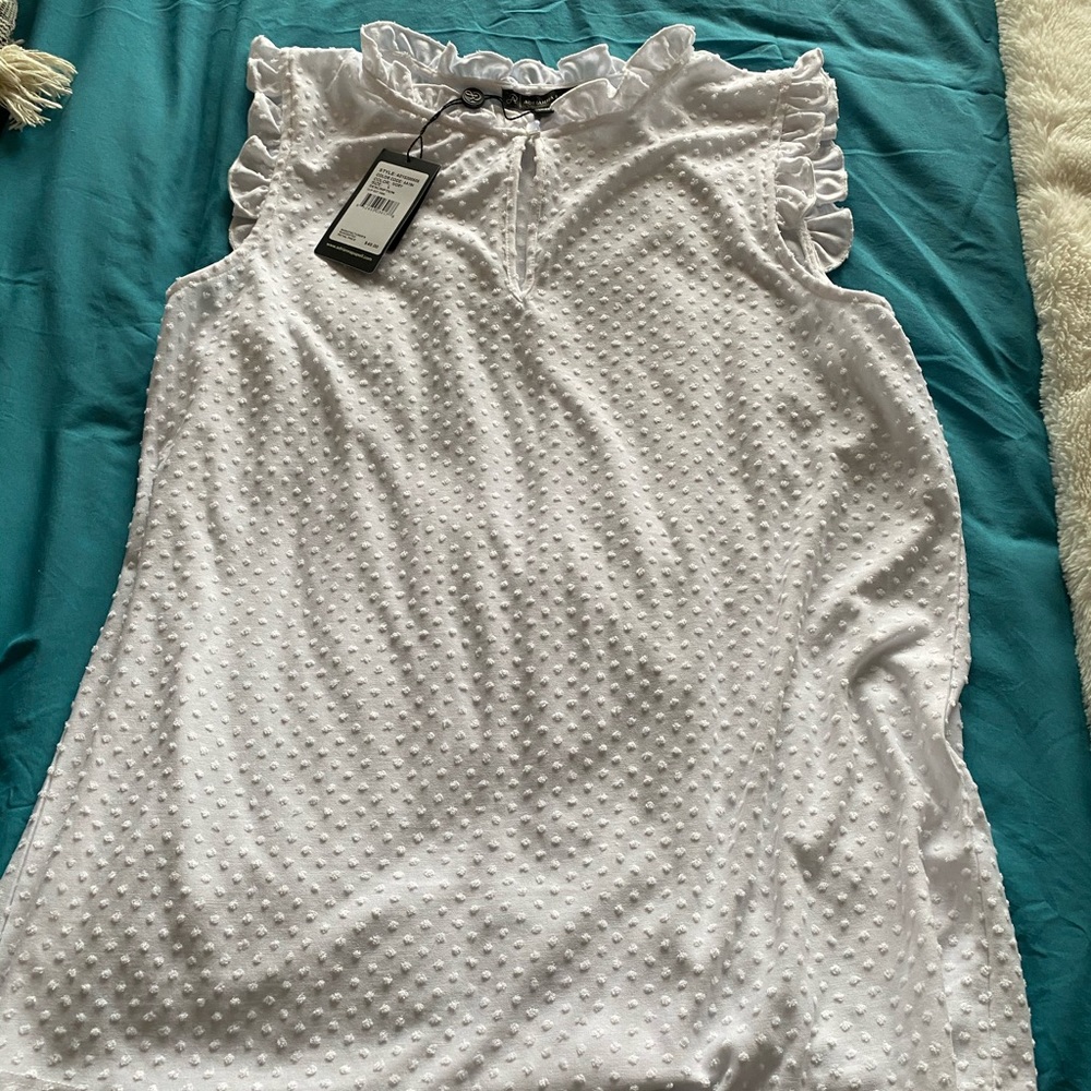 WHITE ADRIANNA PAPELL BLOUSE